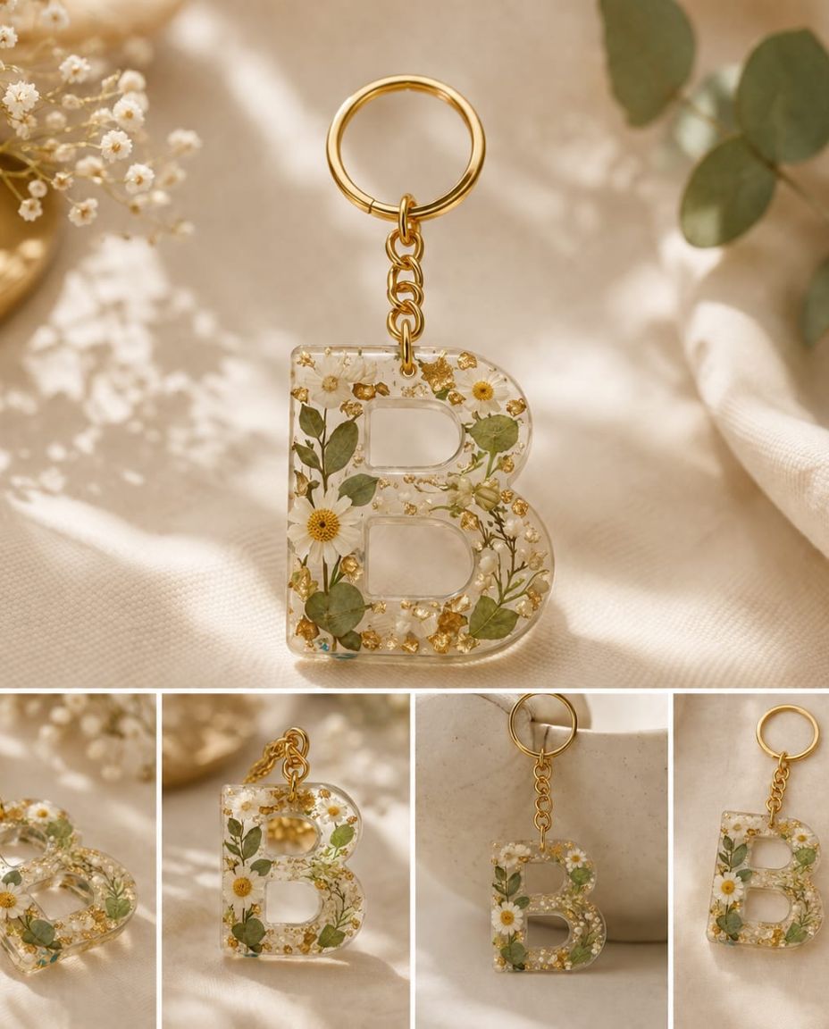Botanical Resin Keychain