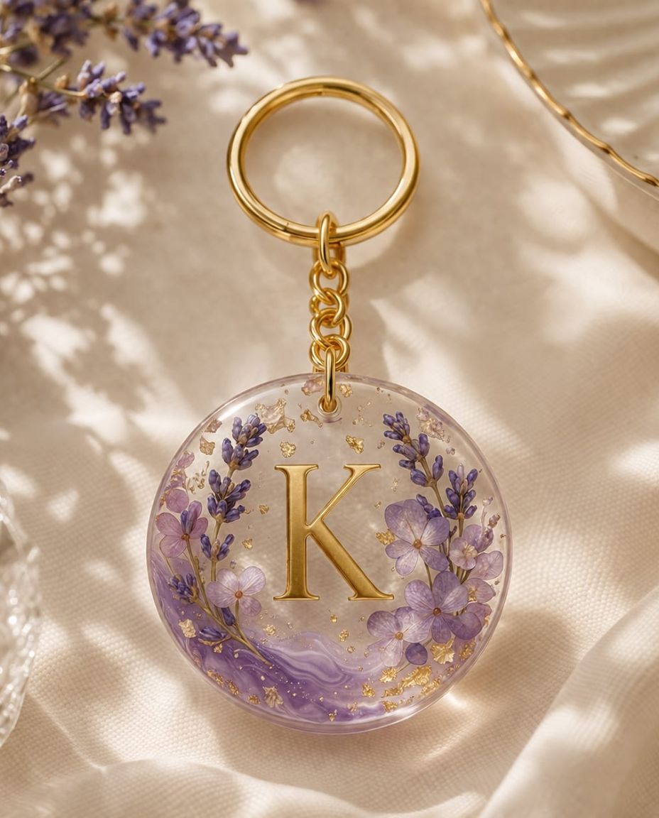 Lavender Dream Resin Keychain