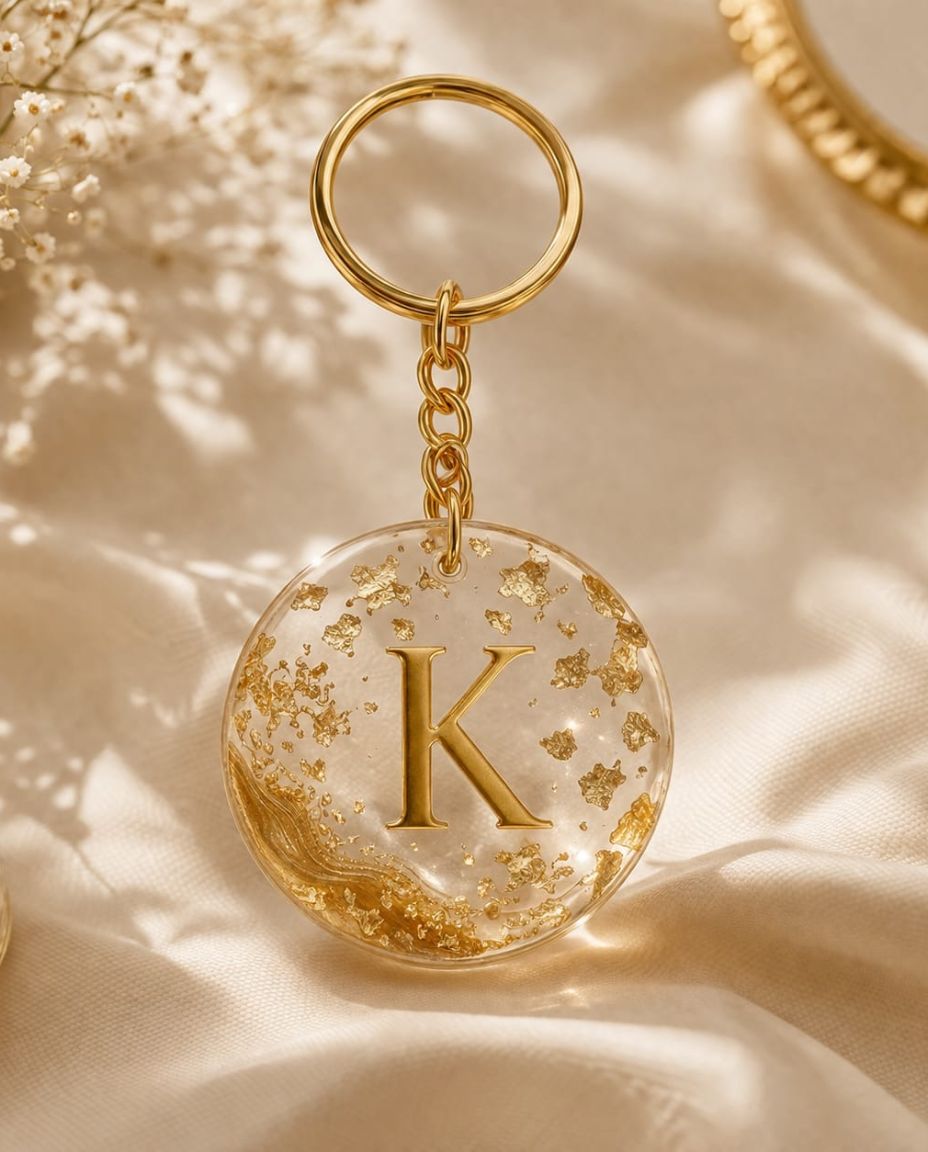 Luxury Gold Resin Keychain